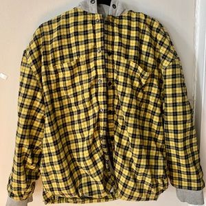Urban Outfitters Plaid Button Up Hoodie